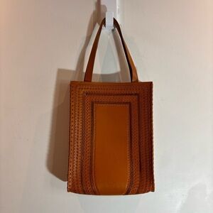 LEATHER Tooled Handmade Tote Shoulder  Bag